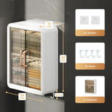 Wall Mounted Self-Adhesive Storage Cabinet with Doors (White)