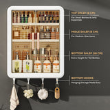 Wall Mounted Self-Adhesive Storage Cabinet with Doors (White)