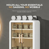 Wall Mounted Self-Adhesive Storage Cabinet with Doors (White)