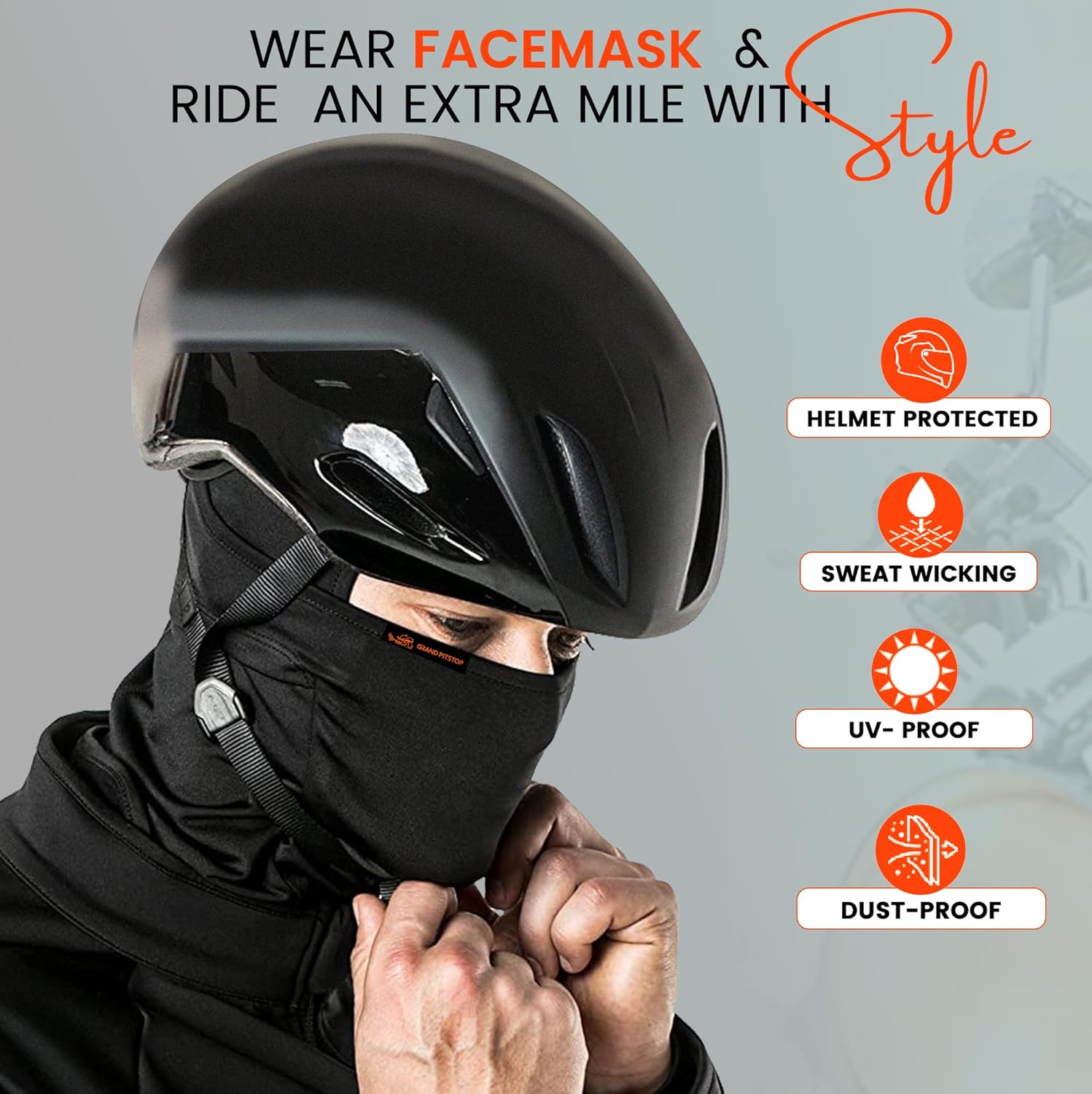 Full Face Protection Mask (Black - Free Size) + Free Gift