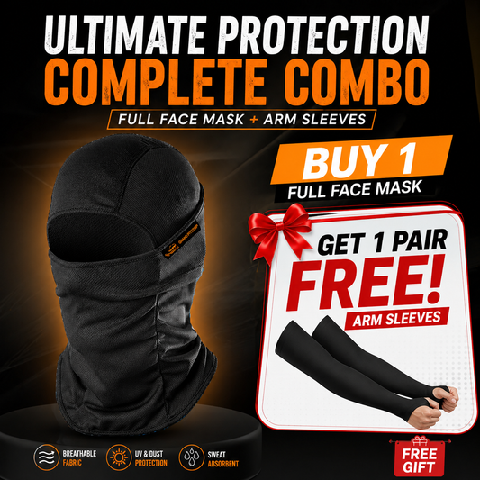 Full Face Protection Mask (Black - Free Size) + Free Gift